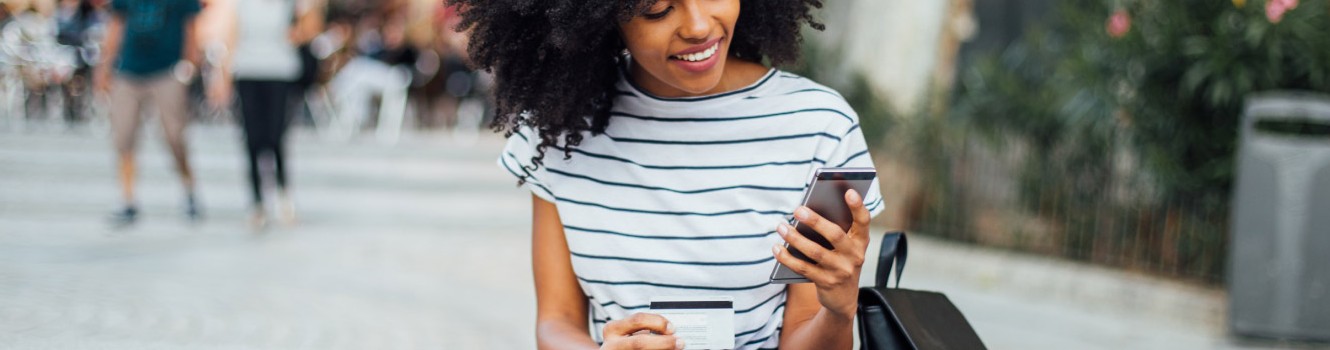 woman on mobile phone outside